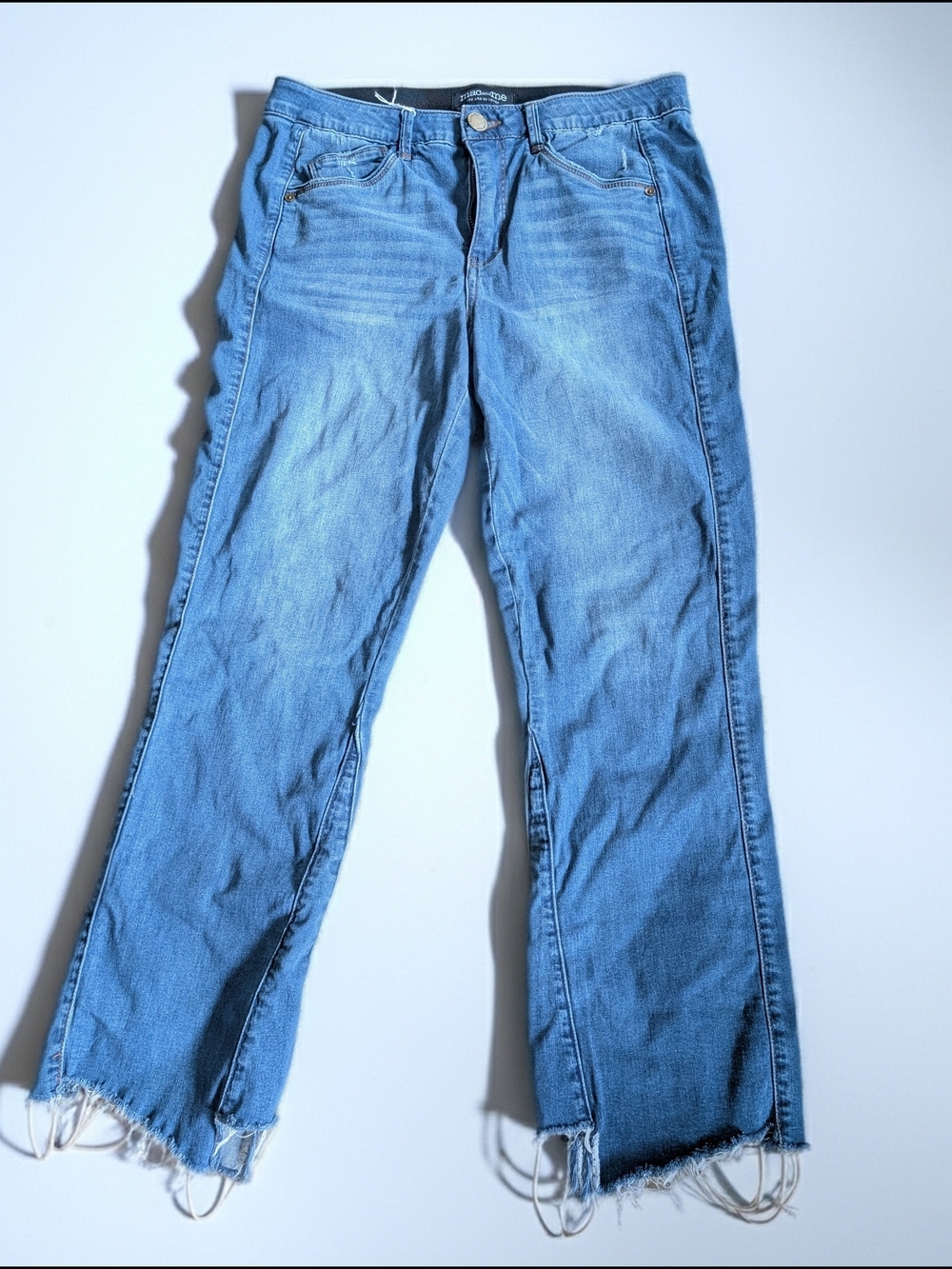Mac And Me Light Blue Flared Jeans - Raw Hem